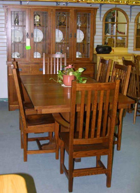 Mennonite dining room table, chairs, buffet and hutch, furniture set, Lloyd's Furniture Bradford and our new store in Schomberg Ontario.